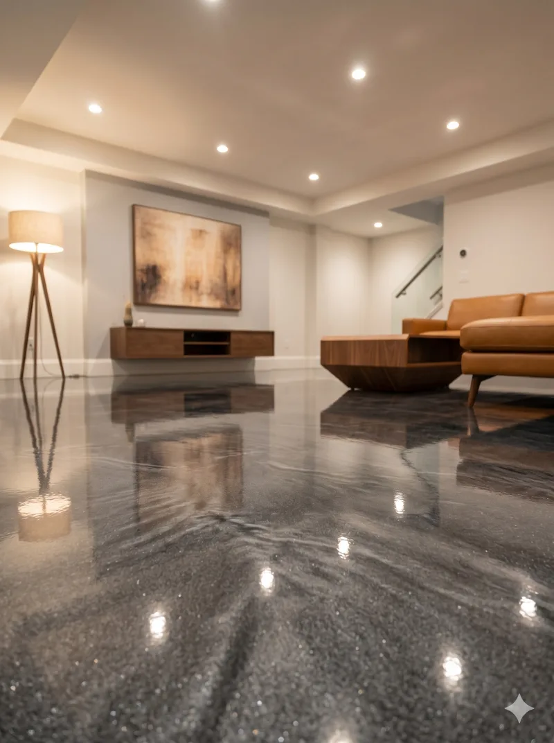 Basement epoxy floor